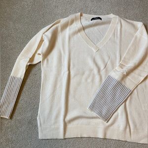 Brass, cream cashmere sweater, large